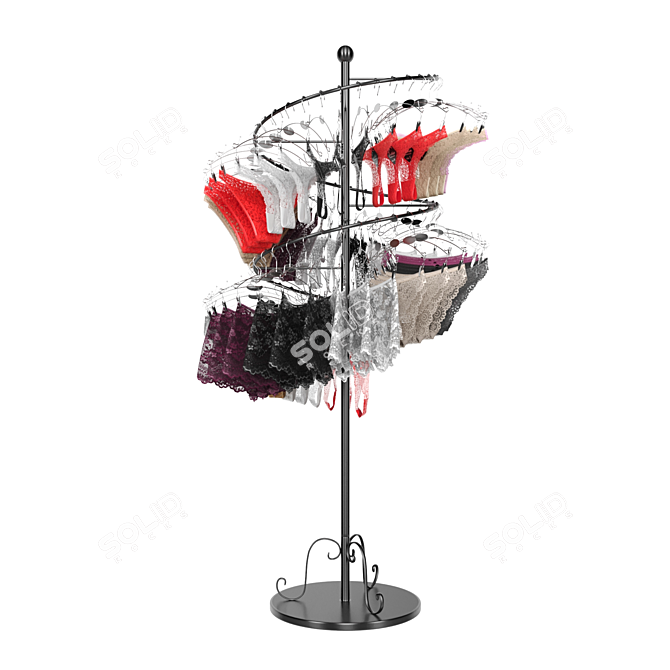 Lingerie Hanging Display Stand 3D model image 2