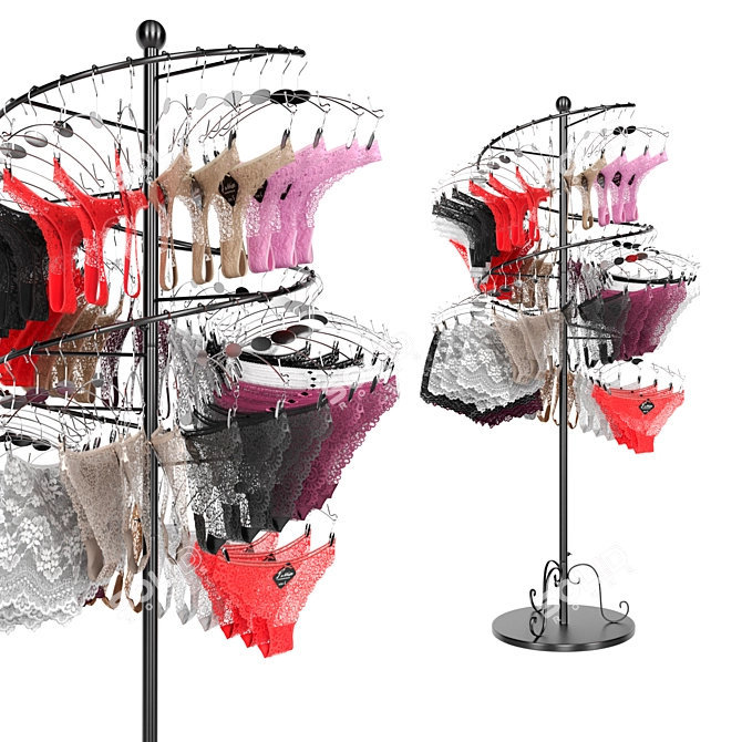 Lingerie Hanging Display Stand 3D model image 6