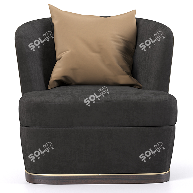 Elegant Aster Armchair Set 3D model image 2