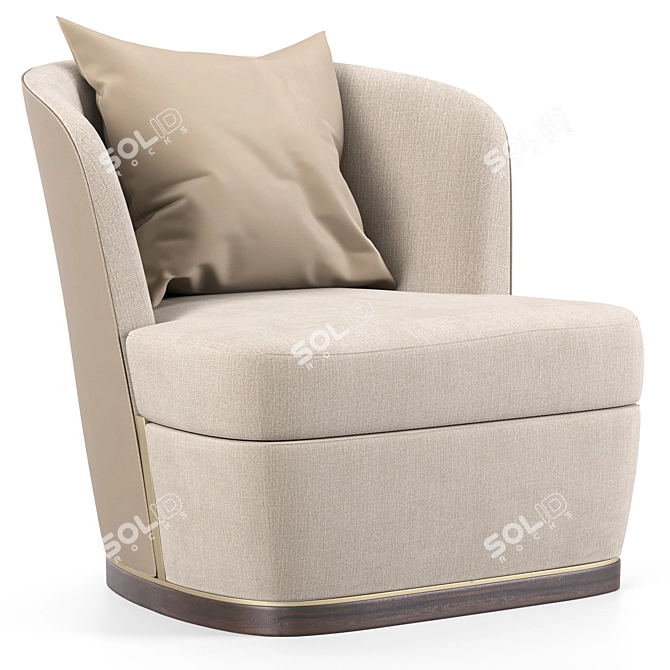 Elegant Aster Armchair Set 3D model image 3