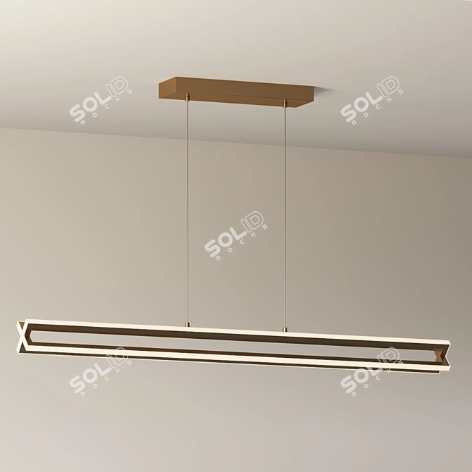 Modern LED Linear Suspension Light 3D model image 2