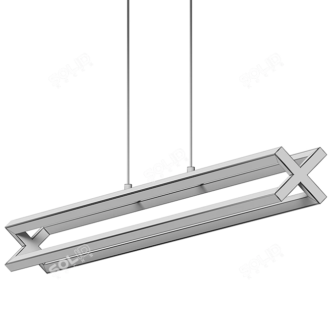 Modern LED Linear Suspension Light 3D model image 4