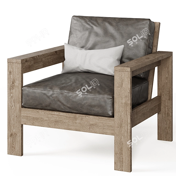  Malibu Leather Accent Armchair 3D model image 1