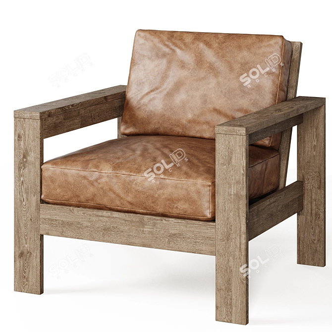  Malibu Leather Accent Armchair 3D model image 2