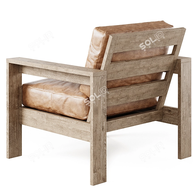  Malibu Leather Accent Armchair 3D model image 3