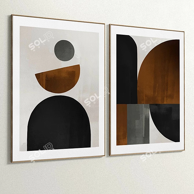 Dual Plaster Frame Set, 2 Artworks 3D model image 4