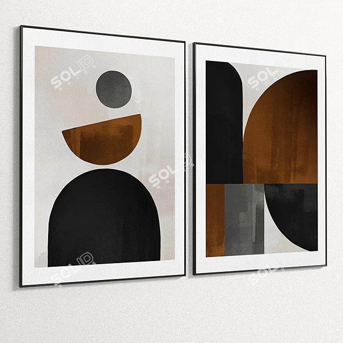 Dual Plaster Frame Set, 2 Artworks 3D model image 5