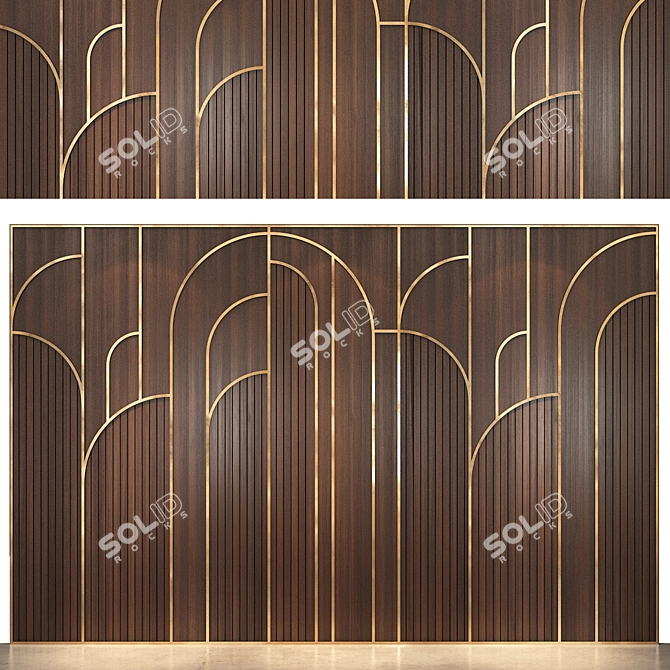 Modern Wood Melamine Wall Panels 3D model image 1