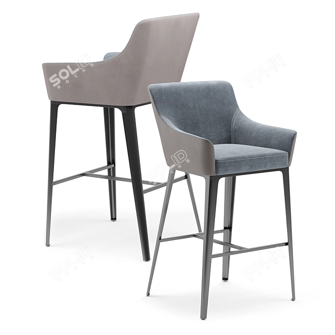 Sleek Dunbar Barstool Design 3D model image 1