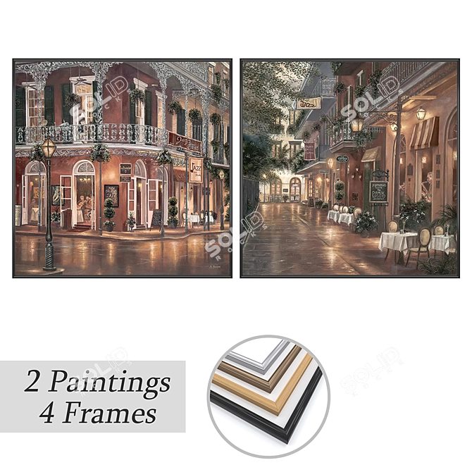 Set of Wall Art and Frames 3D model image 1