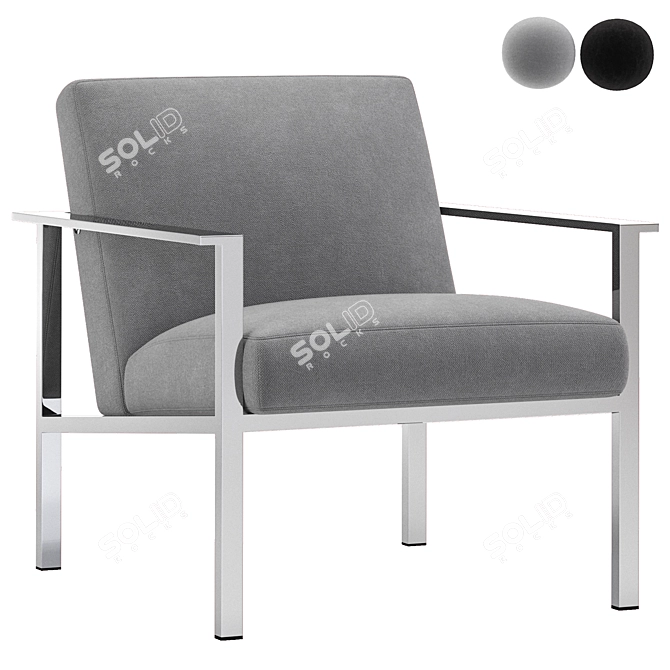 Modern Grey Accent Chair 3D model image 1