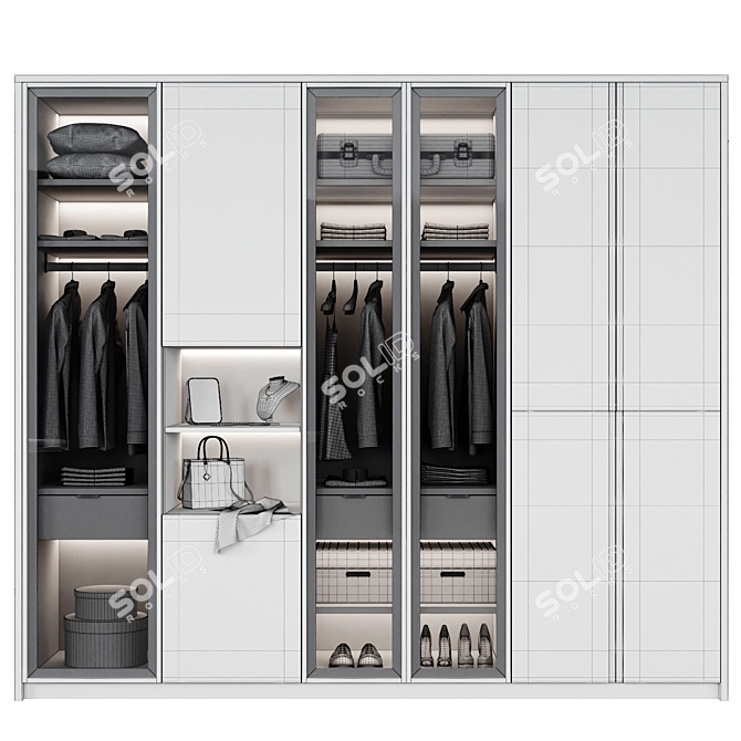 Adjustable Storage Wardrobe 3D model image 3