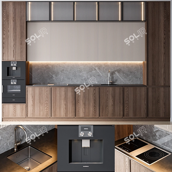 Gaggenau Appliance Kitchen Set 3D model image 1