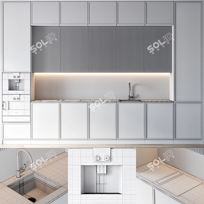 Gaggenau Appliance Kitchen Set 3D model image 5