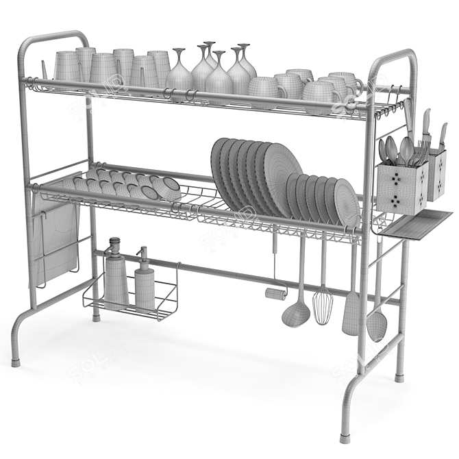 Corona 4 Render Drying Rack 3D model image 7