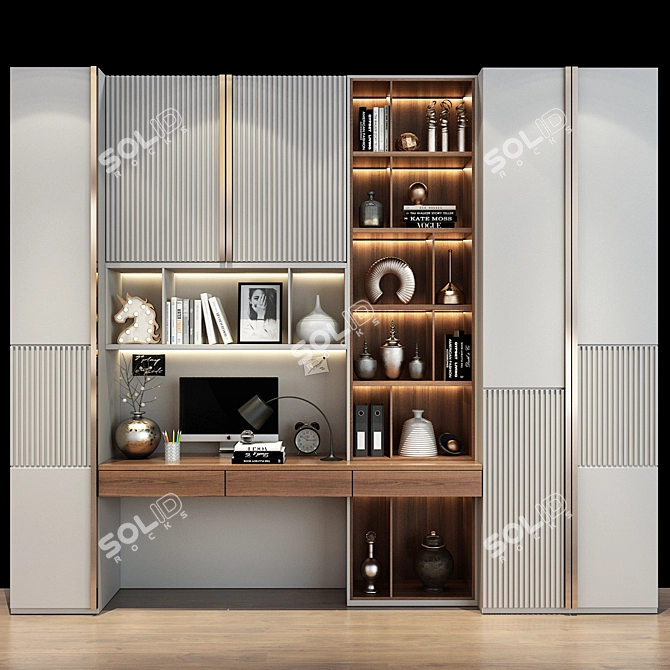  3D Wardrobe Composition Set 3D model image 1