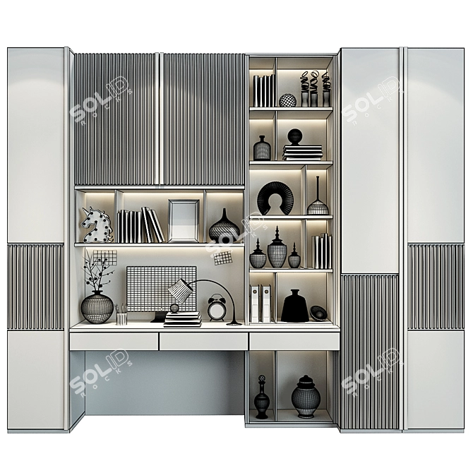  3D Wardrobe Composition Set 3D model image 2