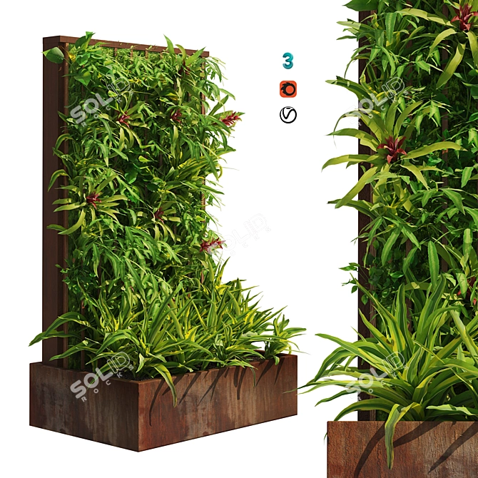 Outdoor Greenwall Plant Box 3D 3D model image 1