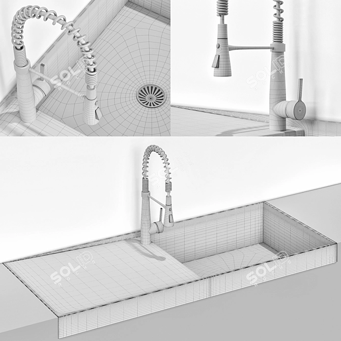 Kohler Sink & Faucet Set 3D model image 3