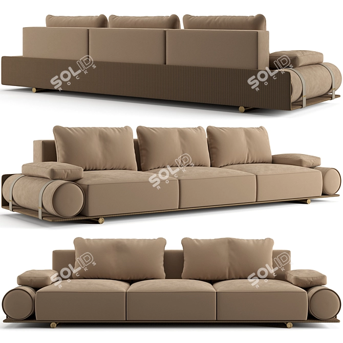 Luxurious Visionnaire Donovan Roll Sofa 3D model image 1