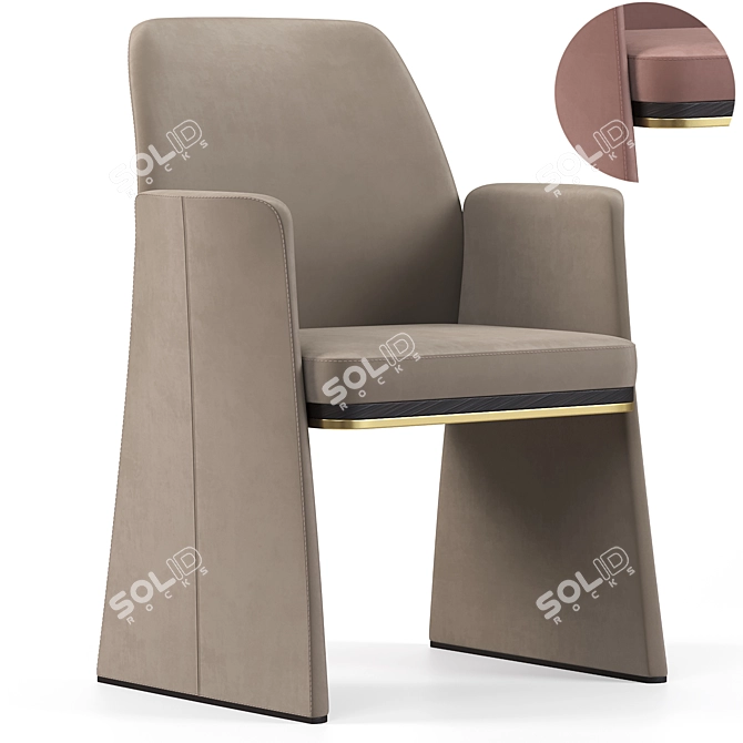 Stylish Aster Anthony Dining Chairs 3D model image 1