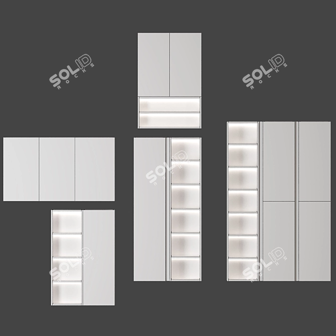 Modern Wall Mounted Mirror Cabinets 3D model image 3