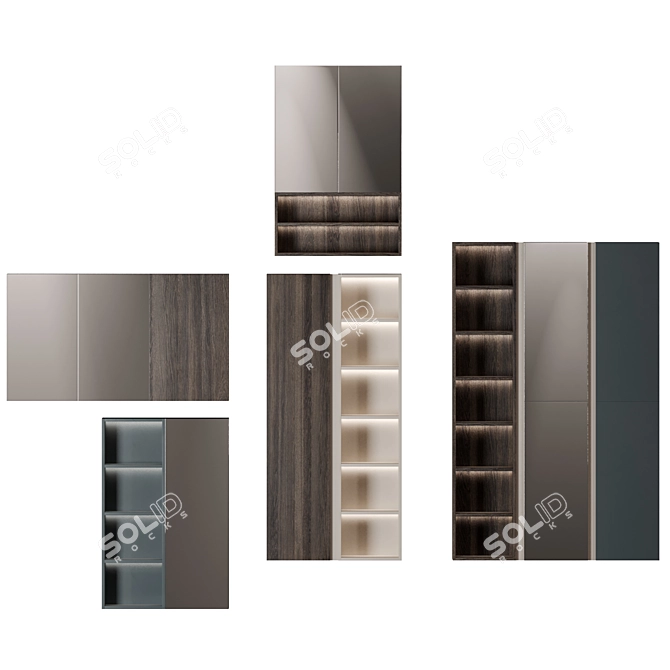 Modern Wall Mounted Mirror Cabinets 3D model image 8