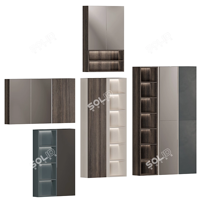 Modern Wall Mounted Mirror Cabinets 3D model image 9