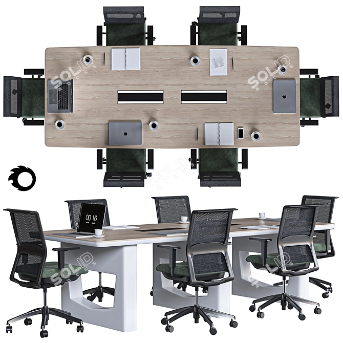 Modern Office Chair with 4D Arms 3D model image 1