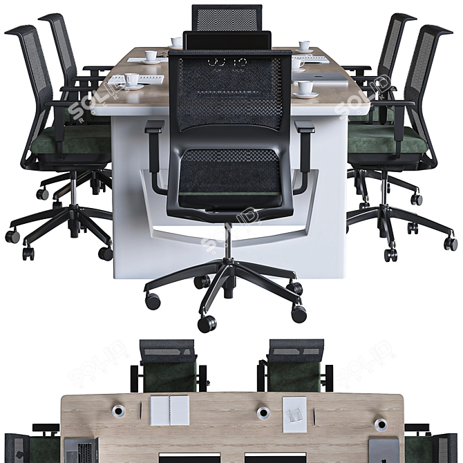 Modern Office Chair with 4D Arms 3D model image 2