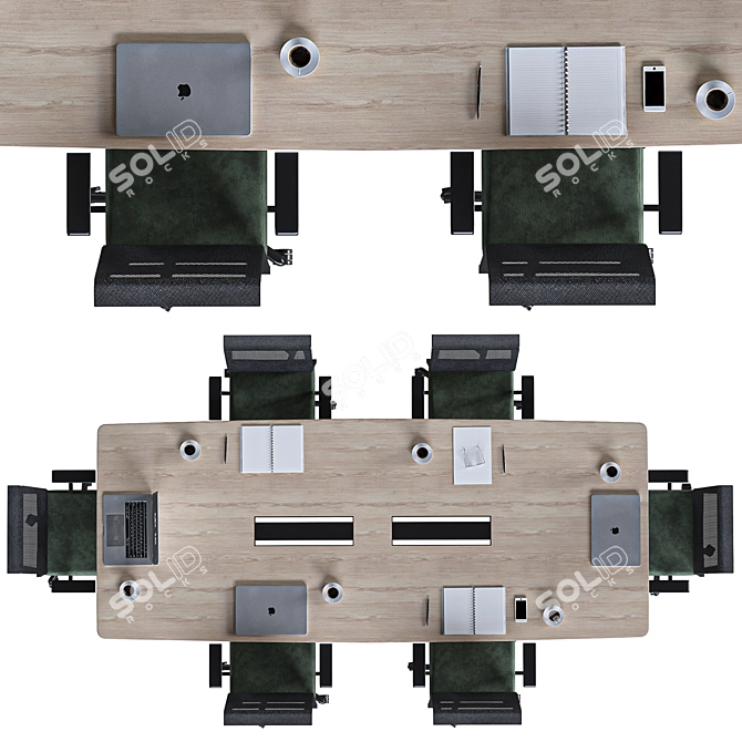 Modern Office Chair with 4D Arms 3D model image 3