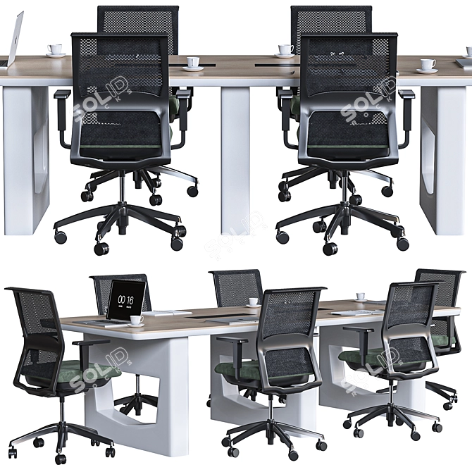 Modern Office Chair with 4D Arms 3D model image 6