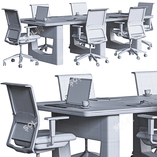 Modern Office Chair with 4D Arms 3D model image 7