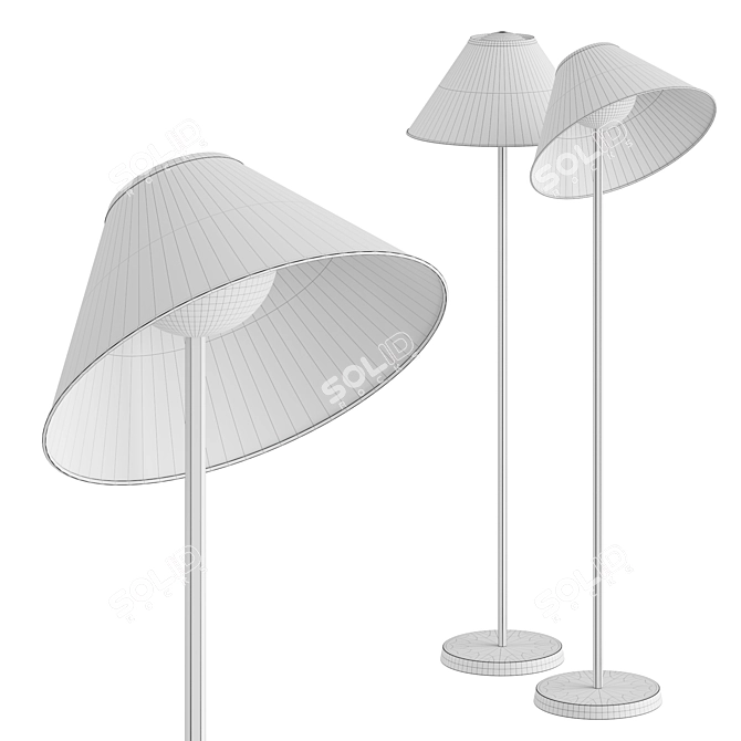 Sleek Sphere Floor Lamp 3D model image 2