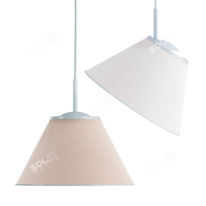 Modern Pendant Light Fixture, 45x22cm 3D model image 2