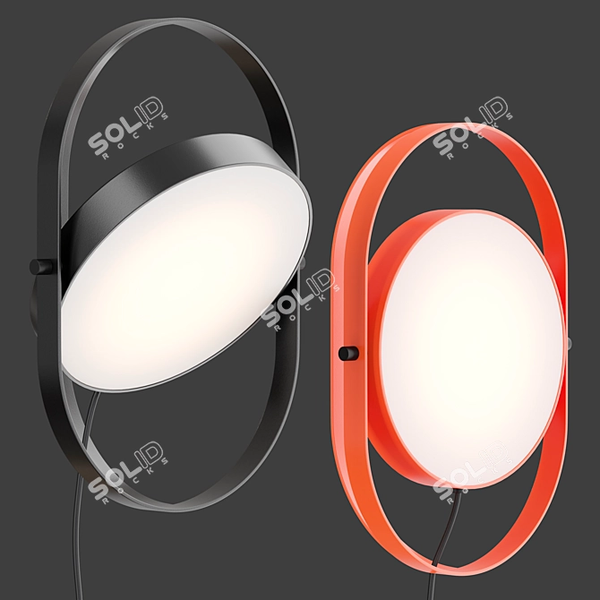 Epoxy Coated Metal Wall Light 3D model image 2
