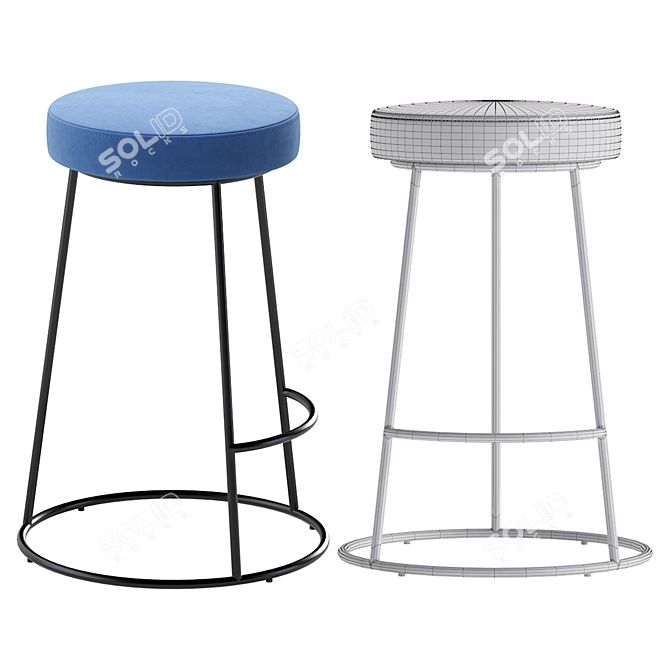 Modern Bar Stool - 4 Colors 3D model image 10