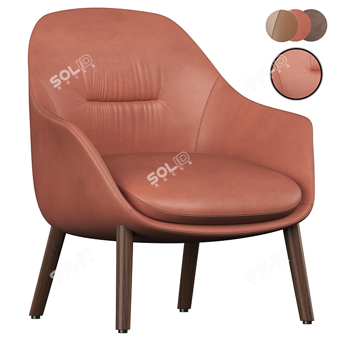 Modern Parla Remus Armchair Collection 3D model image 1