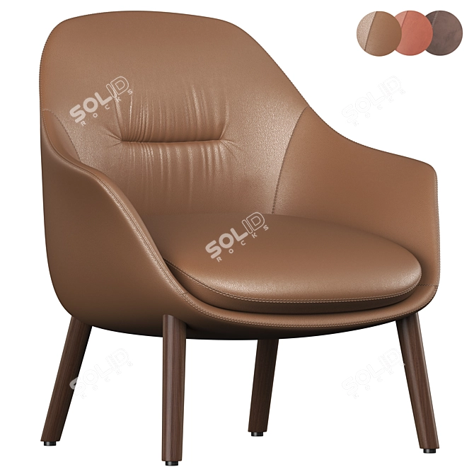 Modern Parla Remus Armchair Collection 3D model image 2