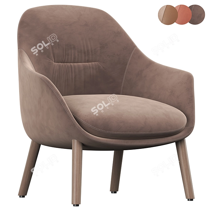 Modern Parla Remus Armchair Collection 3D model image 3