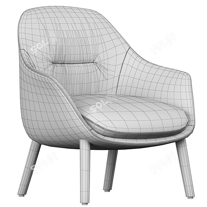 Modern Parla Remus Armchair Collection 3D model image 6