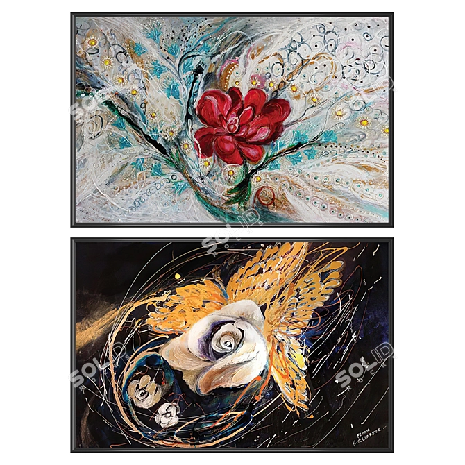 Art Set with Versatile Frames 3D model image 1