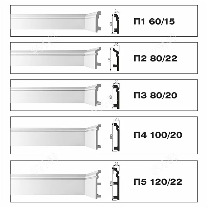 BelloDeco XPSpolymer Floor Molding Kit 3D model image 2