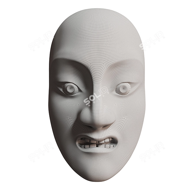 Aguri's Ryo no onna Mask 3D model image 2