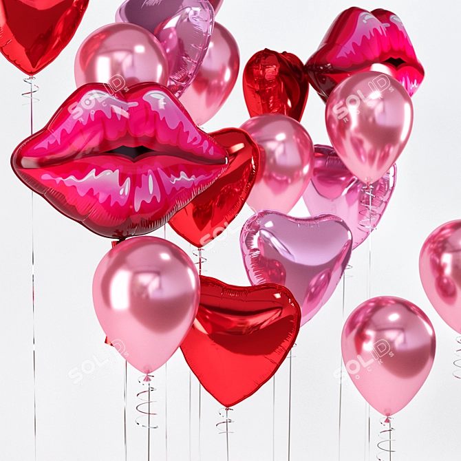 Colorful Balloon Set for 3D 3D model image 5