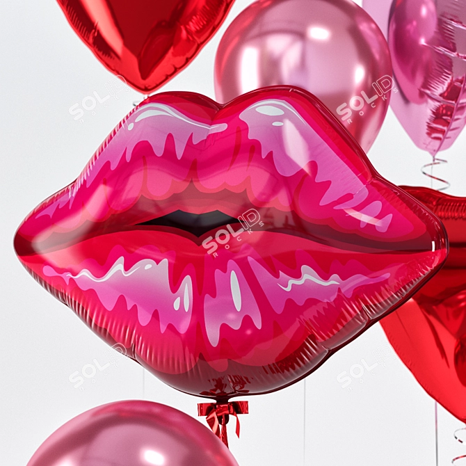 Colorful Balloon Set for 3D 3D model image 6