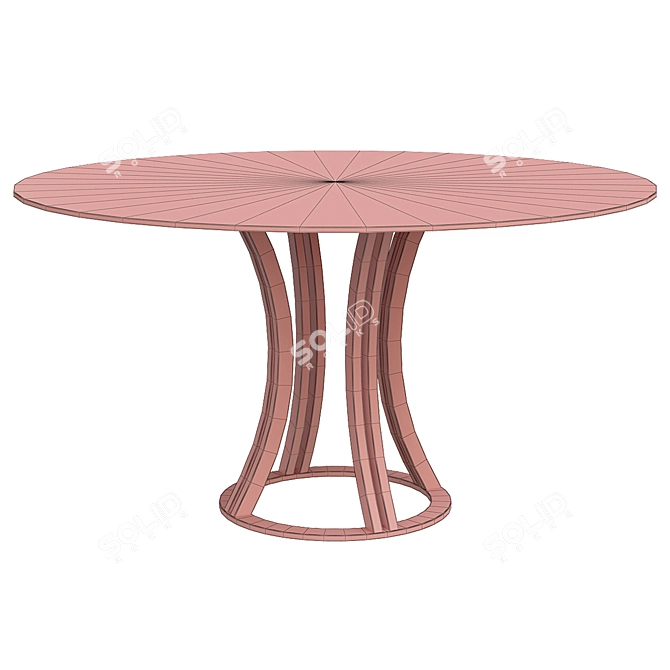 Luxury Gold Marble Round Dining Table 3D model image 2