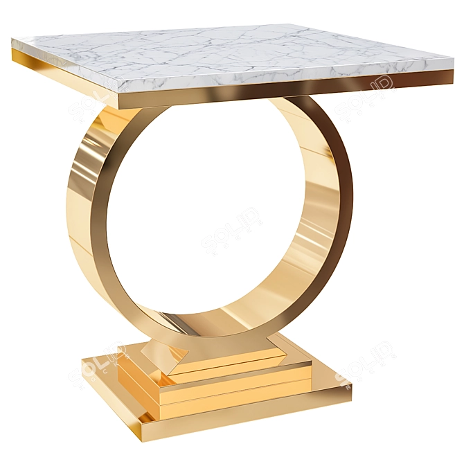 Luxury Golden Marble Coffee Table 3D model image 1