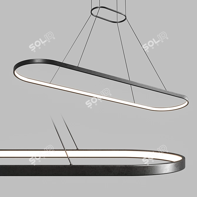 Shadowy Linear Pendant Fixture 3D model image 1