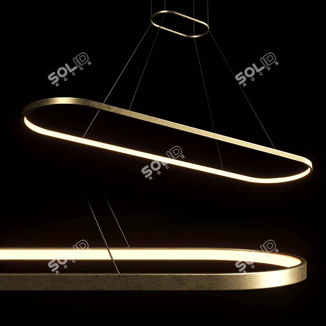 Shadowy Linear Pendant Fixture 3D model image 2